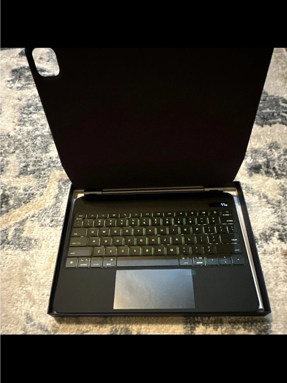 CSZZAZ Magnetic Wireless Keyboard Folio Case Black Aluminum Alloy IPad Pro 13”